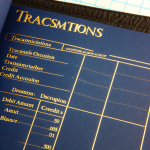 booklet used to record checking account transactions