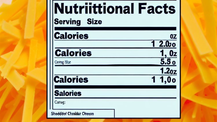 how many calories in 1 oz shredded cheddar cheese