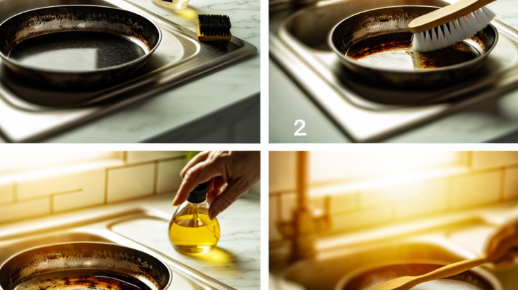 how to clean burnt maple syrup pan