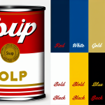 what 6 colors are on the campbells soup label